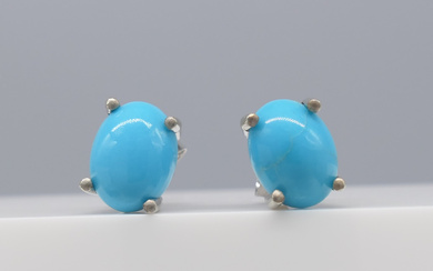NATURAL TURQUOISE ear studs.