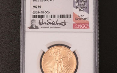 NGC Graded MS70 2022 $25 Half-Ounce American Eagle Gold Bullion Coin