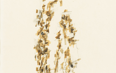 NORMAN LEWIS (1917 - 1979) Standing Figure. Mixed media, including ink, charcoal, an...