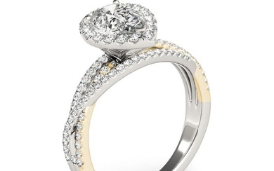 Natural 2.38 CTW Diamond Engagement Ring 18K Yellow Gold