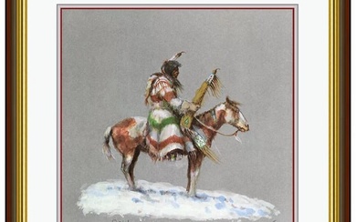 Olaf Wieghorst Snow Rider Western Lithograph Native American Portrait Signed Art