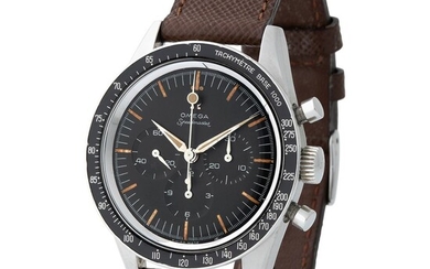 Omega. Historically Important and Early Speedmaster Chronograph Wristwatch in Steel, Reference 2998–1, With Tachymeter Bezel