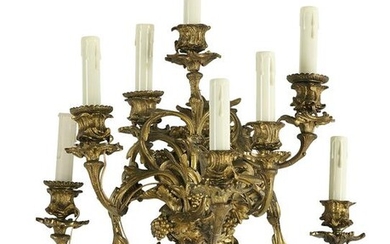 Opulent French Gilded Age Bronze Sconce