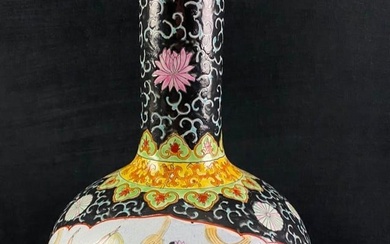 Oriental Porcelain Vase Hand-Painted