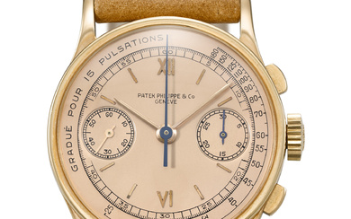 PATEK PHILIPPE. AN EXCEEDINGLY RARE AND CHARMING 18K PINK GOLD...