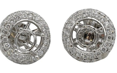 Pair of 18K White Gold Diamond Stud Earring Settings Only