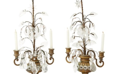 Pair of Bagues Style Two Light Candelabra
