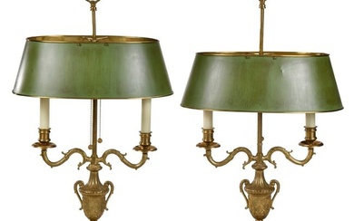 Pair of Brass Bouillotte Lamps