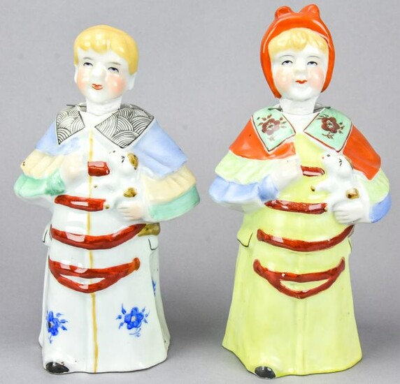 Pair of Chinese Hand Painted Porcelain Nodders