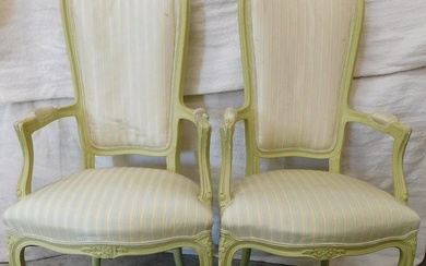 Pair of Painted French Arm Chairs