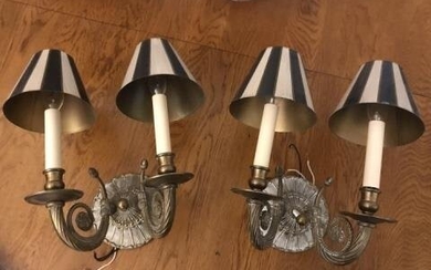 Pair of Painted Tole Metal Wall Sconces