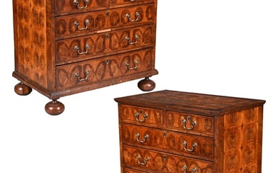 Pair of William & Mary Oyster-Veneered Chests