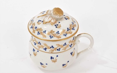 Paris porcelain custard cup and cover, circa 1870