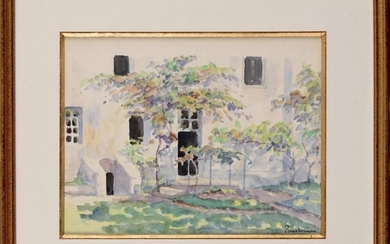 Paul-Emile PISSARRO (1884-1972) Jardin à l'arrière d'une maison...