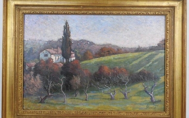 Paul NICOLAI (1876-1948/52). Mediterranean landscape. Oil on canvas....