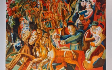 Pavel Filonov (russe, 1883-1941), Semaine de carnaval, lithographie, numérotée 1103/2000, publiée par Mourlot, cachet à...