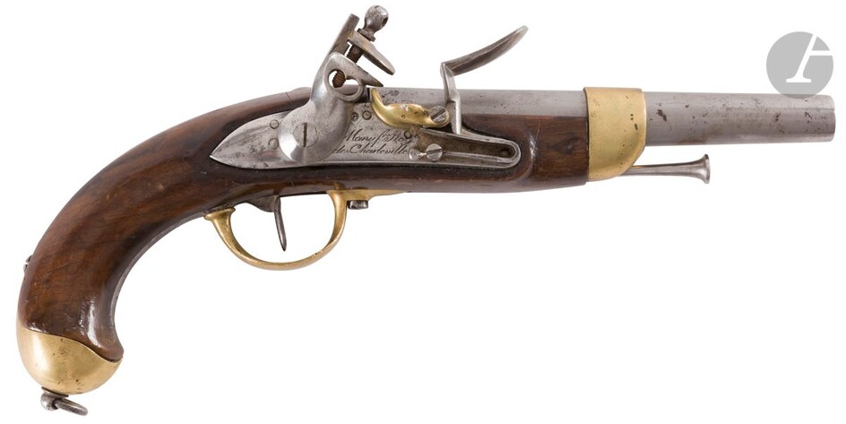 Pistolet d’arçon à silex modèle 1816. Canon... - Lot 26 - Ader