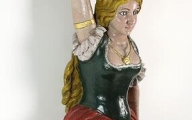 Polychrome Wood Carving of a Female Circus Performer, 19th Century