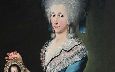 Portrait d'une dame Italie ou Monarchie danubienne Huile sur toile 91 x 71 cm Datée...