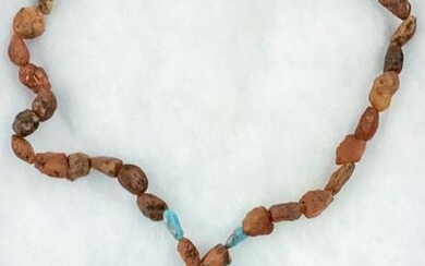 Pre-Columbian? Axe Pendant on a Beaded Necklace.