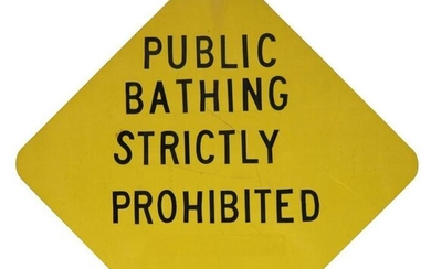 "Public Bathing Strictly Prohibited" Sign