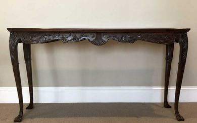 RALPH LAUREN STYLE CHIPPENDALE MAHOGANY CONSOLE