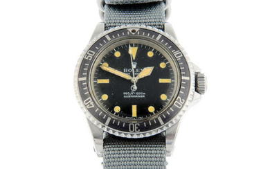 ROLEX - stainless steel military issue Oyster Perpetual Submariner "Milsub" wrist watch, 39mm.