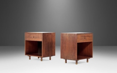 Rare Set of Two (2) Mid Century Modern End Tables in Mahogany by Harvey Probber USA c. 1960s