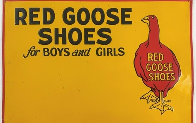 Red Goose Shoes Tin Country Advertising Sign