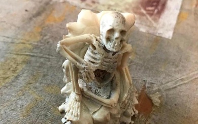 Resting Skeleton Shed Antler Carving