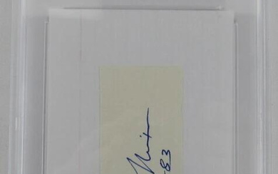 Richard Nixon Signed Cut Signature on 3x5 Index Card Inscribed "3-20-83" (PSA)