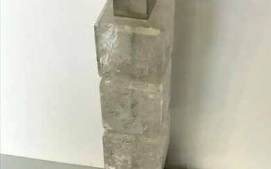 Rock Crystal Lamp Art Deco design 3" Squares , marble