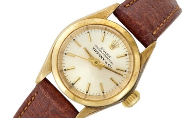 Rolex Gold 'Oyster Perpetual' Wristwatch, Retailed by Tiffany & Co.