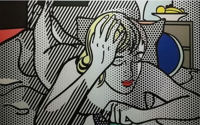 Roy Lichtenstein (1923 - 1997) d'après, Thinking nude, de la série des 6 estampes Nudes,...