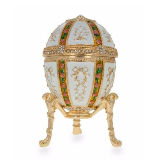Russian Enamel & Gilt Trinket Jewel Box Egg