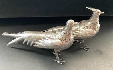 STERLING SILVER PHEASANT PAIR WITH 925 STAMPING