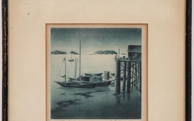 Samuel Margolies "Harbor Scene" Etching & Aquatint