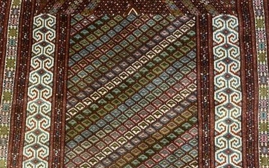 Semi Antique Hand Woven Persian Turkman 4.1x4.4