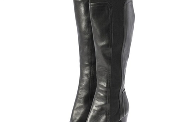 NOT SOLD. Sergio Rossi: A pair of black high heeled boots of leather with elastic down the sides. Size 36 ½. – Bruun Rasmussen Auctioneers of Fine Art