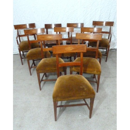 Set 10 Dining Chairs with overstuffed seats, (2 with leather...