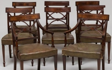 Set of Eight Late George III Mahogany Dining Chairs