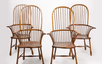 Set of Four English Windsor Chairs