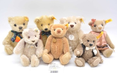 Seven Steiff Germany teddy bears