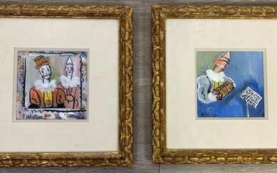 Signed Oil Paintings of Clowns