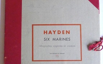 Six Marines. Lithographies Originales en couleurs.
