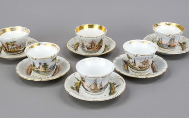 Six cups with saucer, France, 19t