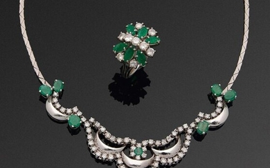 Emerald-brilliant parure from the 60s