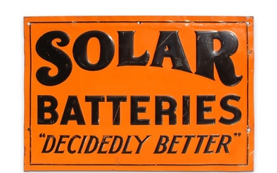 Solar Batteries Single-Sided Embossed Tin Sign