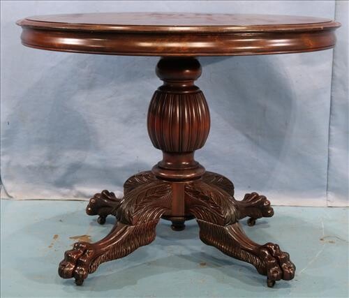 Solid mahogany round center parlor table