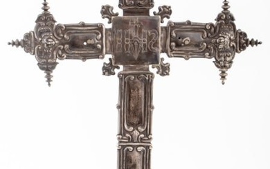 Spanish Colonial Silver Altar Cross, 18th C.